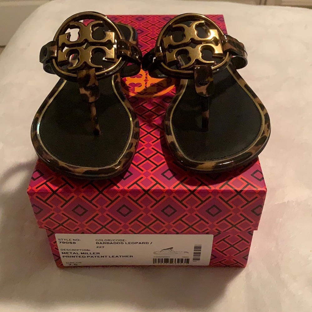 NIB Tory Burch Barbados Leopard Miller  sandal
